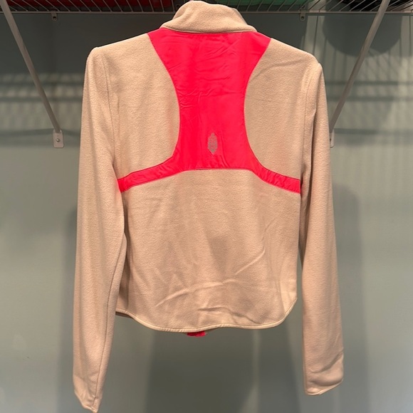 Women's Cream and Pink fleece Jacket - Picture 6 of 6